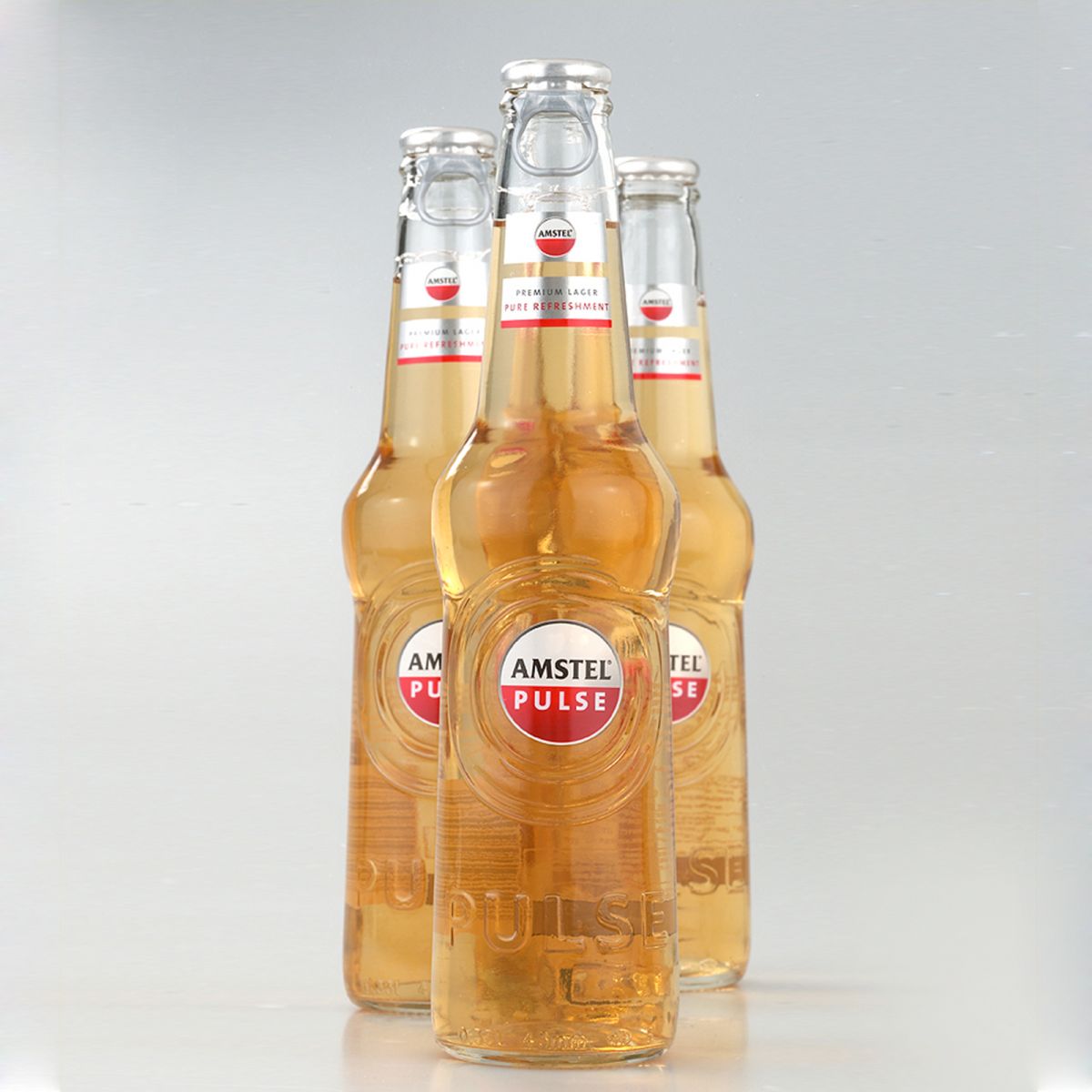 Selbstklebeetiketten für Amstel Glasflaschen